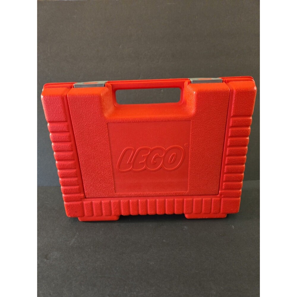 Vintage LEGO 1985 Red Plastic Storage Carrying Case 15x12x4" Briefcase Snap Lid